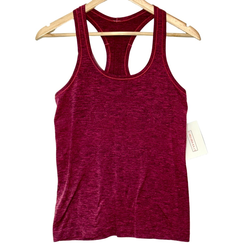 Lululemon Swiftly Tech Racerback Tank Top Heather Burgundy Red Womens Size 6
